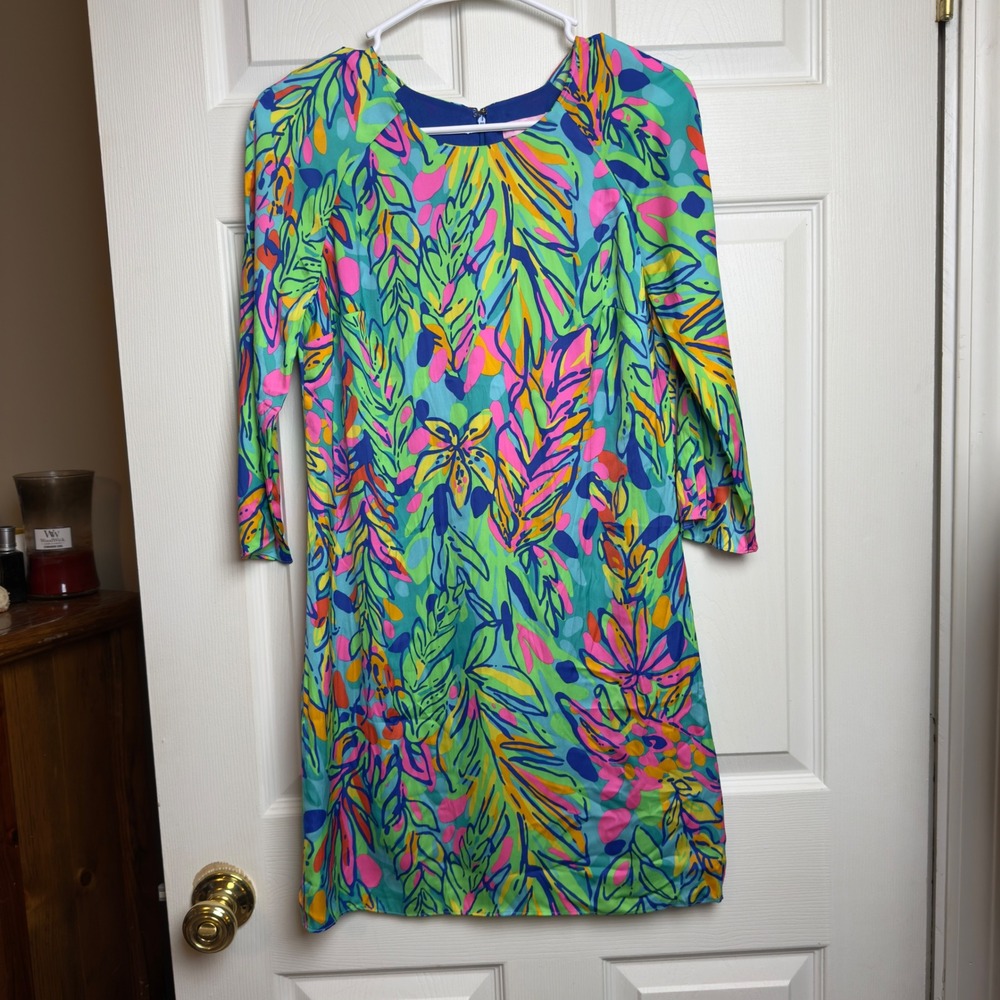 Lilly Pulitzer Carol Shift Dress Size 0 Multi‎ Hot Spot Print...FLAWS..see desc